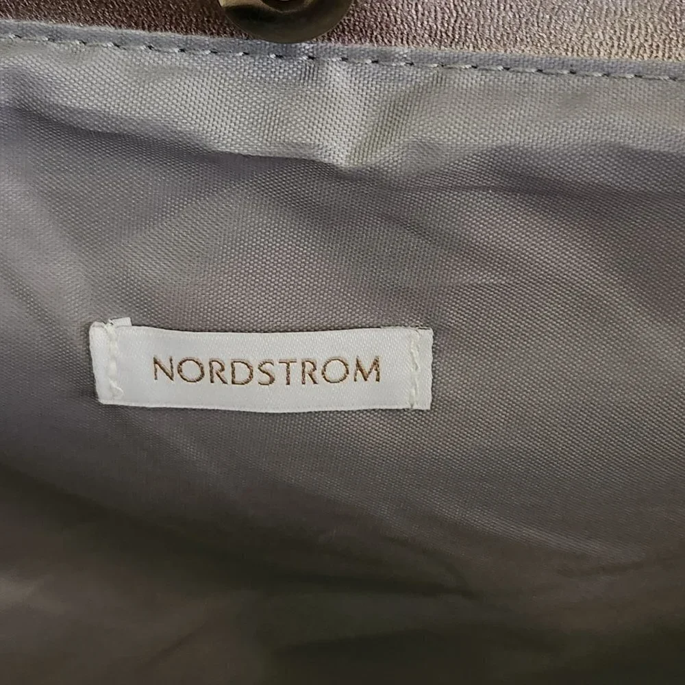 Nordstrom New Silver Metallic Textured Tote Bag